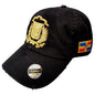 Dominican Republic Embroidered Vintage Dad Hat – Distressed Adjustable Cotton Baseball Cap with Dominican Shield Flag Peligro Sports