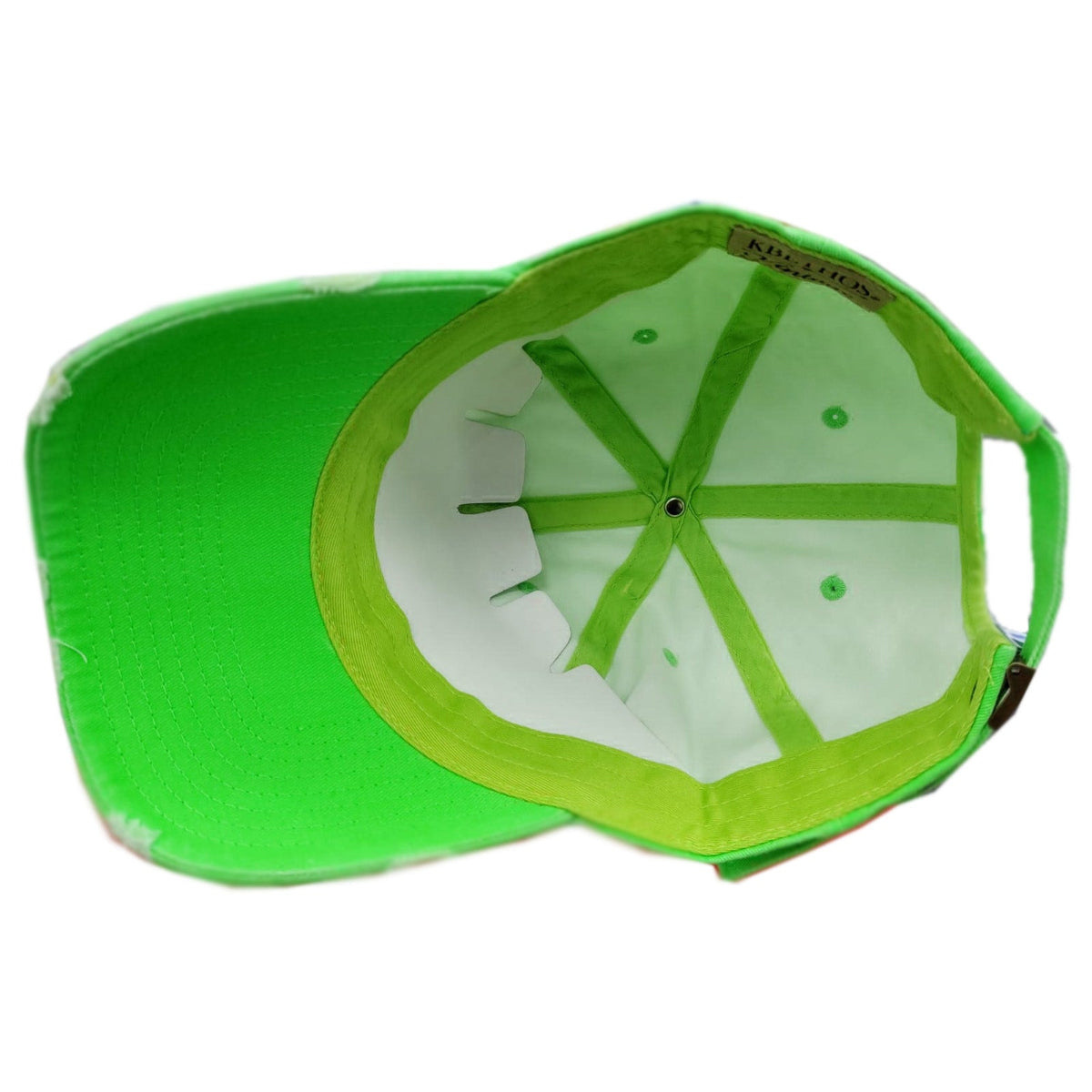 Vintage Adjustable Dominican Shield Neon Green Hat Peligro Sports