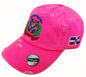 Vintage Adjustable Dominican Shield Neon Pink Hats Peligro Sports