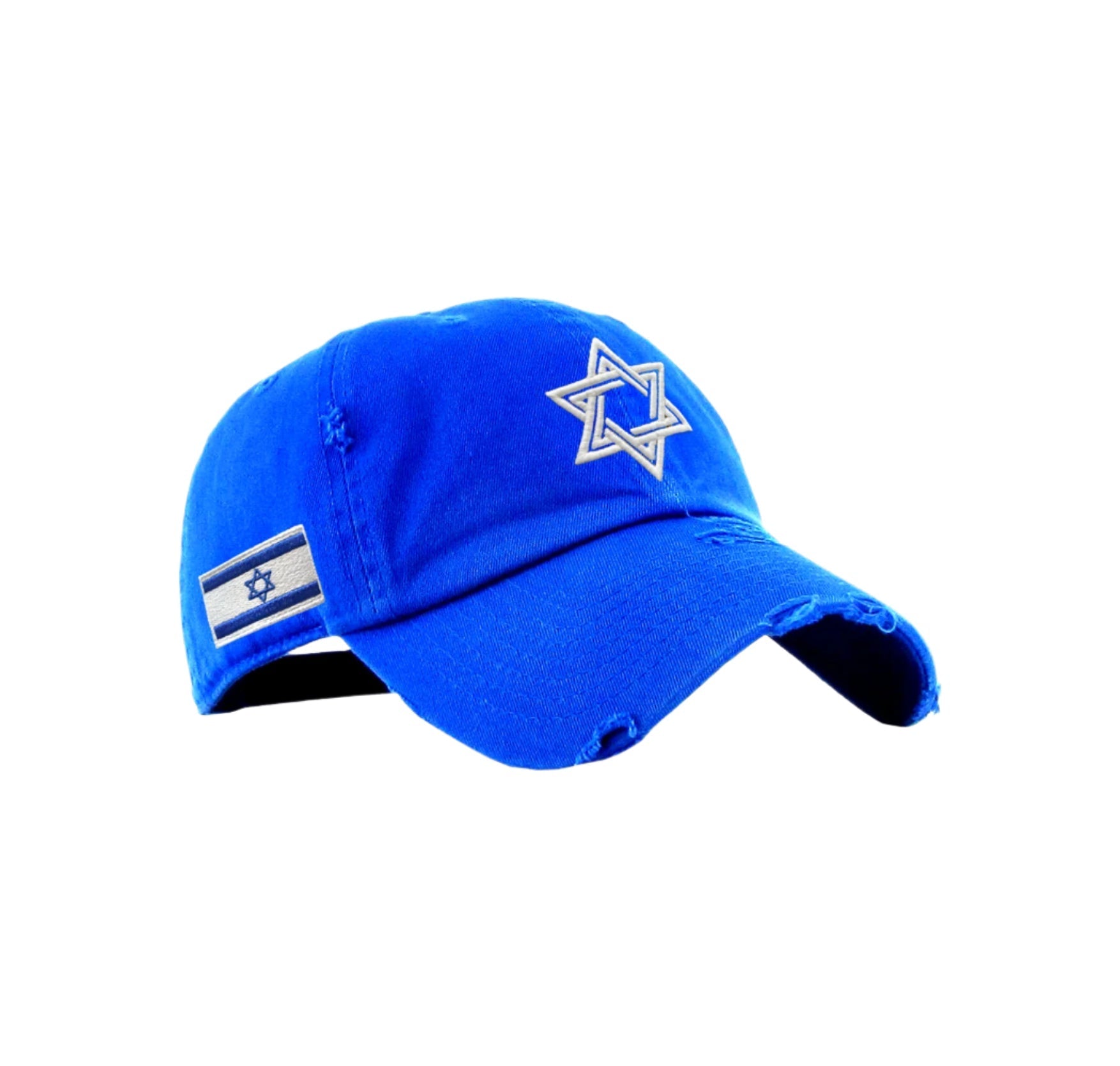 Vintage Royal Blue Hat with Embroidered Star of David - Unisex Peligro Sports