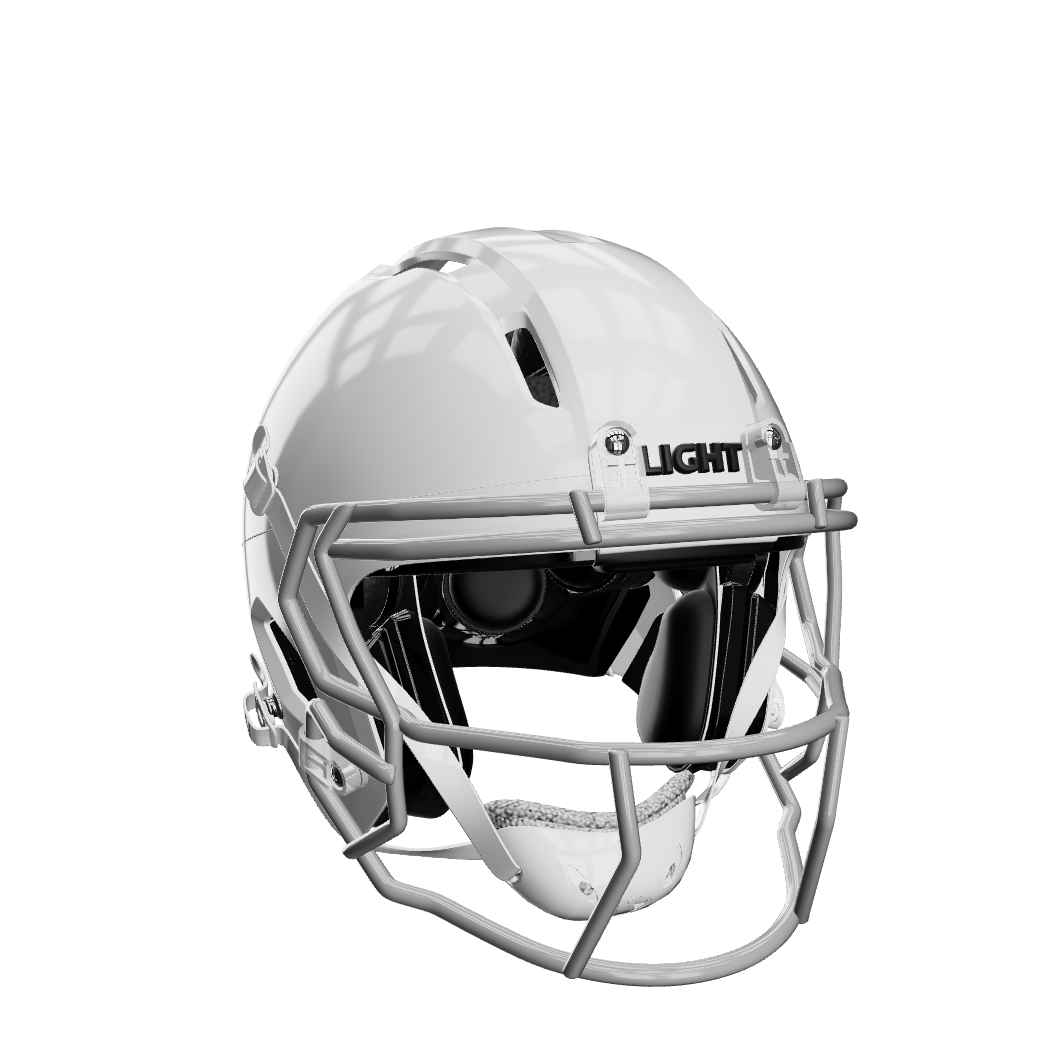 Light Apache Tomahawk Youth Football Helmet White w/ Gray Mask Light