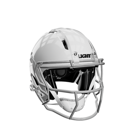 Light Apache Tomahawk Youth Football Helmet White w/ Gray Mask Light