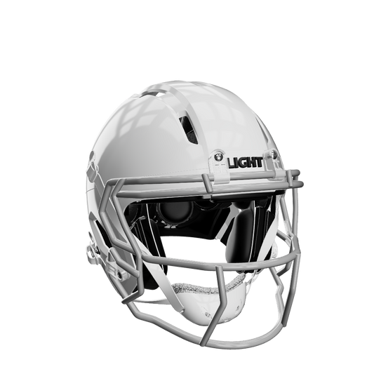Light Apache Tomahawk Youth Football Helmet White w/ Gray Mask Light