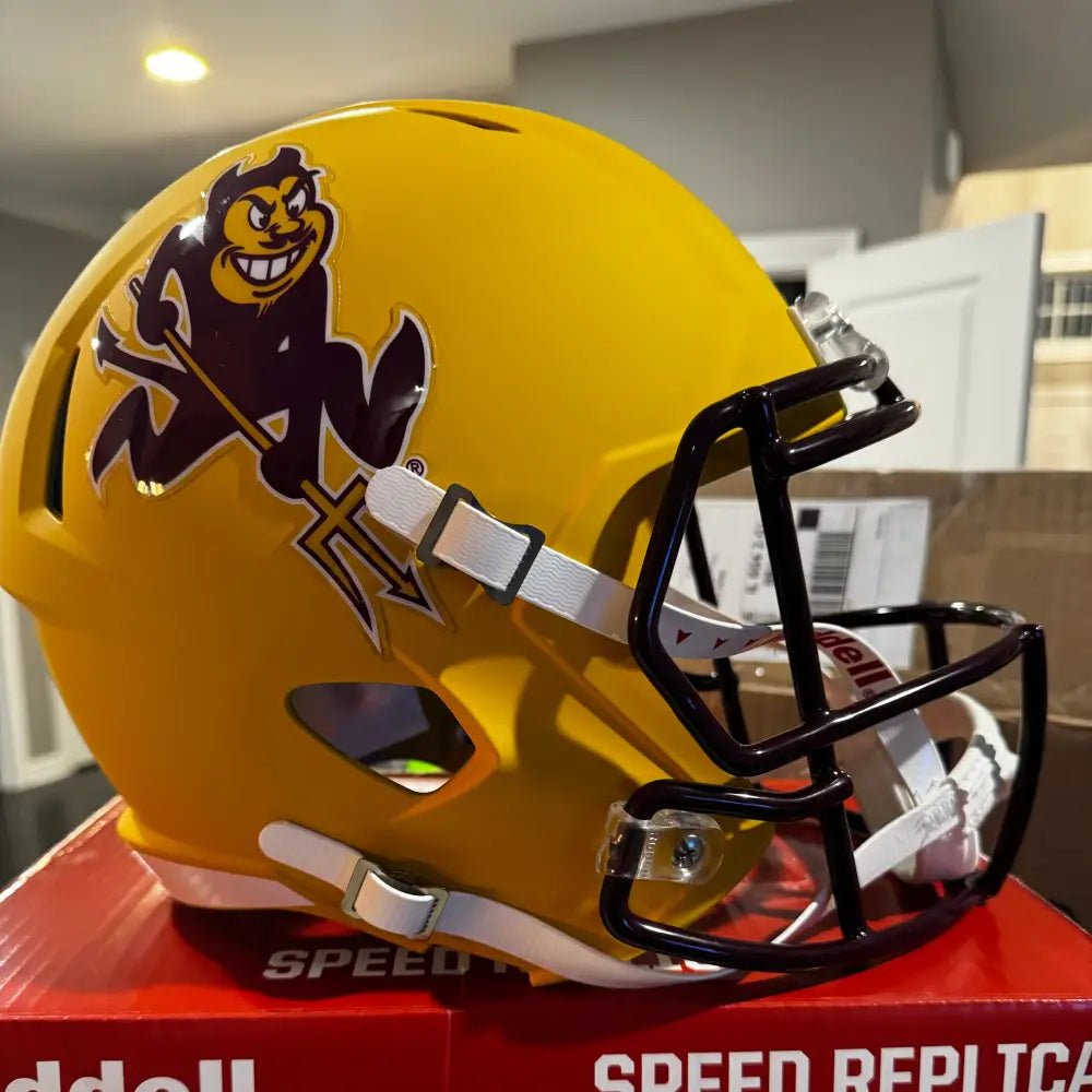 Arizona State Sun Devils Full Size Speed Replica Football Helmet Satin Yellow Sparky- NCAA Break4Sports & Collectibles, LLC
