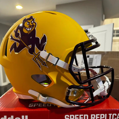 Arizona State Sun Devils Full Size Speed Replica Football Helmet Satin Yellow Sparky- NCAA Break4Sports & Collectibles, LLC
