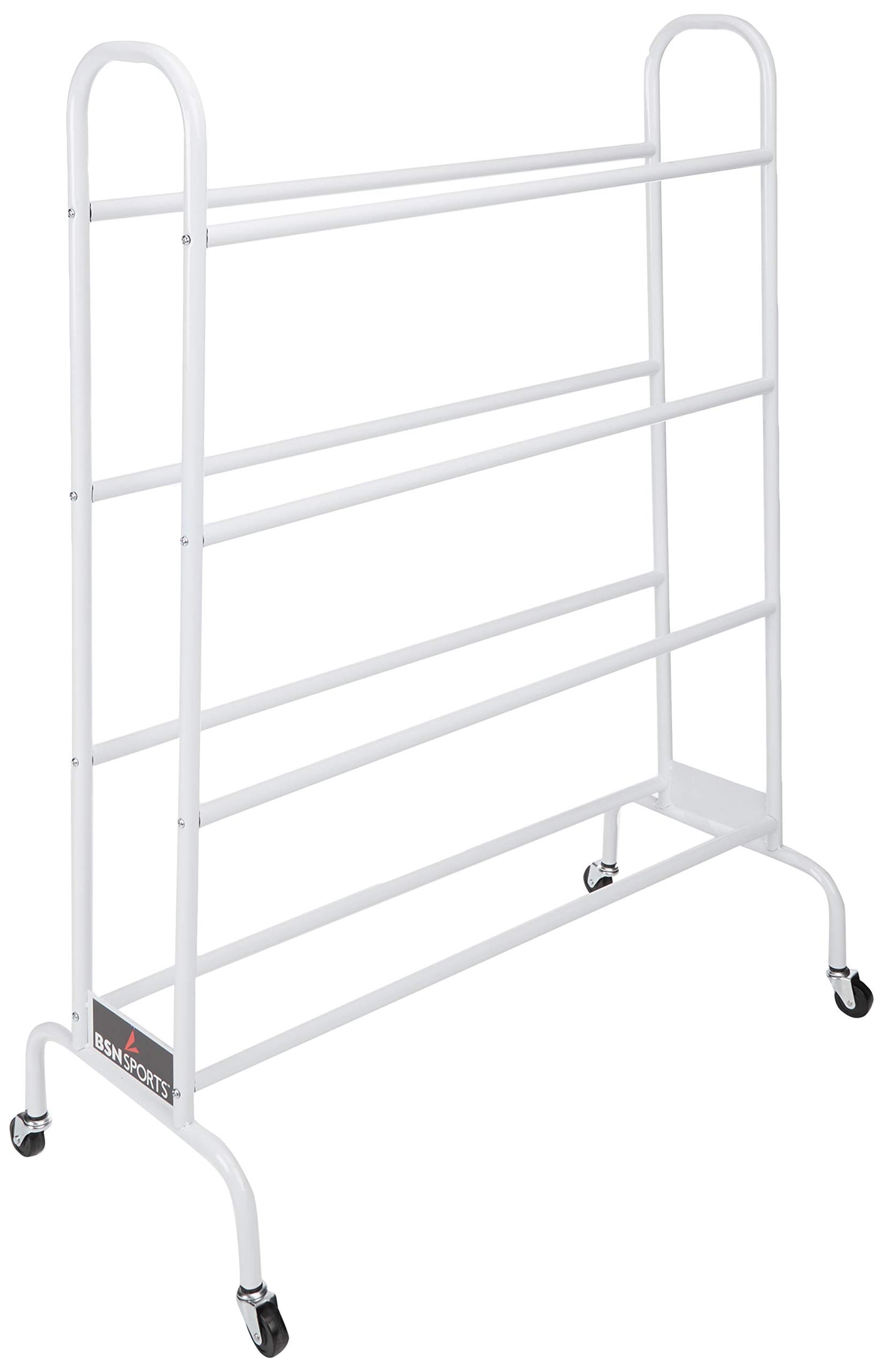 Basketball Storage Ball Cart Wide Base White Holds 12 Balls - MCI SPORTS