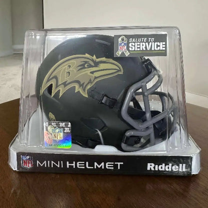 Baltimore Ravens SALUTE TO SERVICE 4 Mini Speed Football Helmet NFL Break4Sports & Collectibles, LLC
