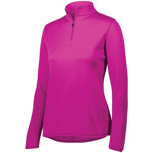 Augusta Sportswear Ladies Attain 1/4 Zip Pullover, Power Pink - MCI SPORTS