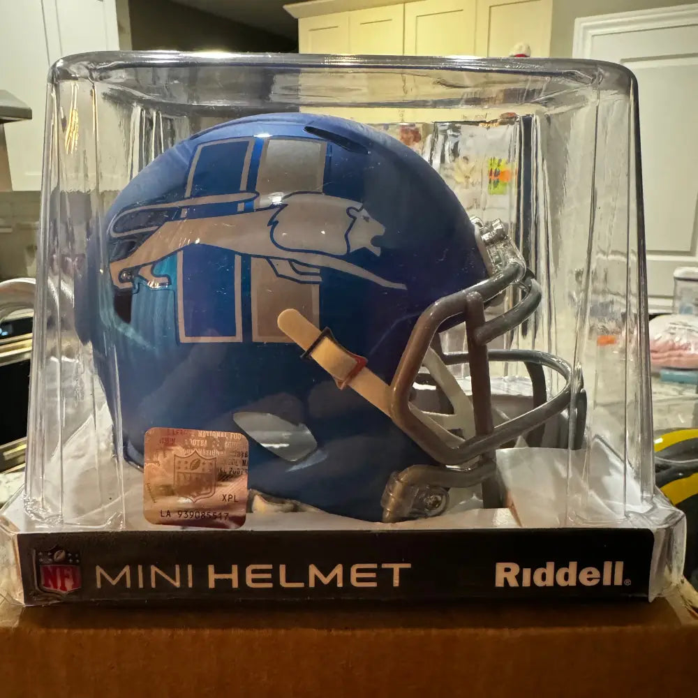 Detroit Lions NFL Mini Speed Football Helmet 2023 Alternate On-Field Break4Sports & Collectibles, LLC
