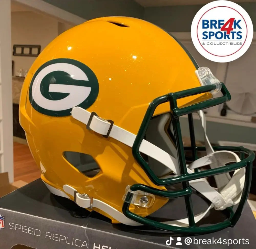 Green Bay Packers Full Size Speed Replica Football Helmet - NFL Break4Sports & Collectibles, LLC