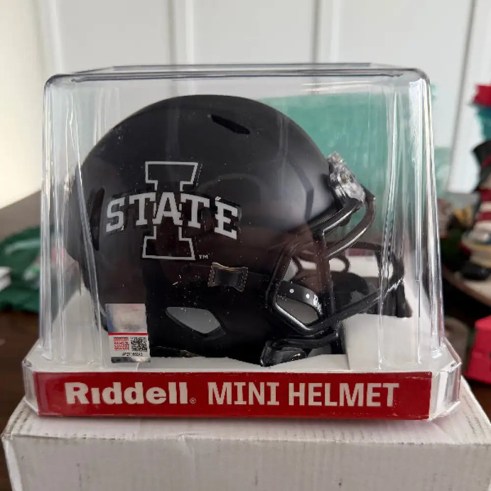 Iowa State Cyclones NCAA Mini Speed Football Helmet Satin Black - NCAA Break4Sports & Collectibles, LLC