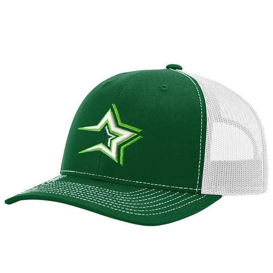 Dominican Baseball Team Caps – Estrellas Orientales – Green / White Hat Embroidered Logo Peligro Sports