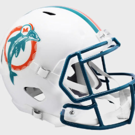 Miami Dolphins Full Size 1980 to 1996 Speed Replica Throwback Helmet - NFL Break4Sports & Collectibles, LLC