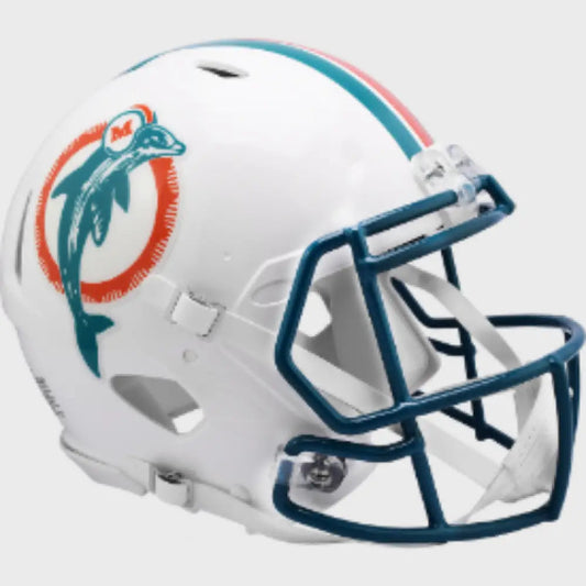 Miami Dolphins Full Size Authentic  1980 to 1996 Speed Throwback Football Helmet - NFL Break4Sports & Collectibles, LLC