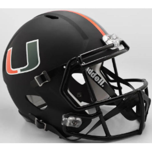 Miami Hurricanes Full Size Speed Replica Football Helmet Nights Alt- NCAA Break4Sports & Collectibles, LLC