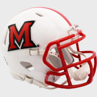 Miami of Ohio Redhawks NCAA Mini Speed Football Helmet Matte White - NCAA Break4Sports & Collectibles, LLC