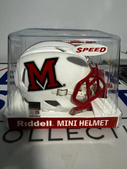 Miami of Ohio Redhawks NCAA Mini Speed Football Helmet Matte White - NCAA Break4Sports & Collectibles, LLC