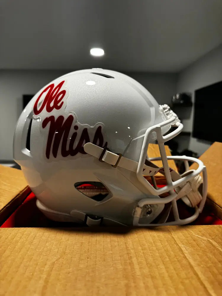 Mississippi (Ole Miss) Rebels Full Size Speed Replica Football Helmet Gloss White - NCAA Break4Sports & Collectibles, LLC