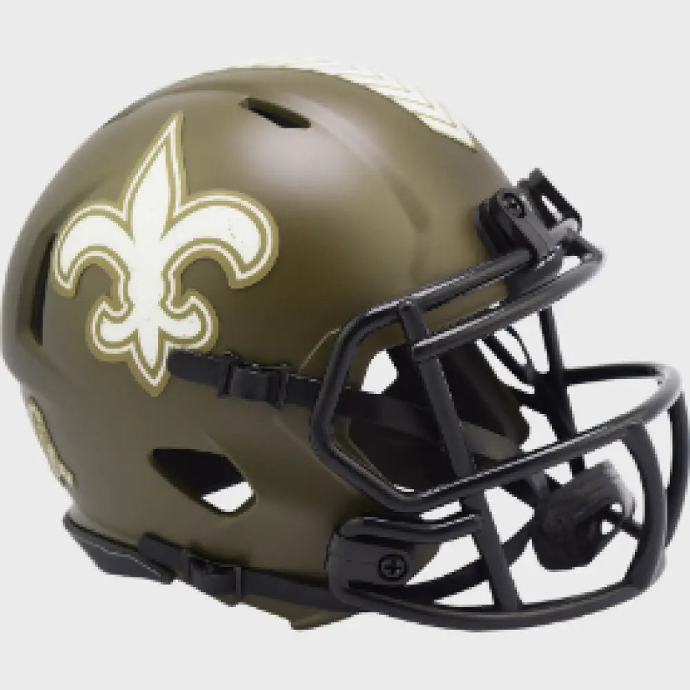 New Orleans Saints SALUTE TO SERVICE Mini Speed Football Helmet - NFL Break4Sports & Collectibles, LLC