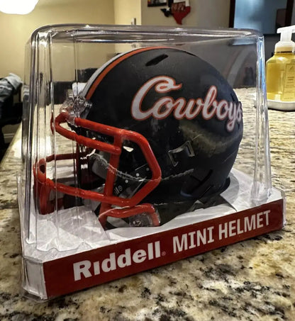 Oklahoma State Cowboys NCAA Mini Speed Football Helmet Matte Black- NCAA Break4Sports & Collectibles, LLC