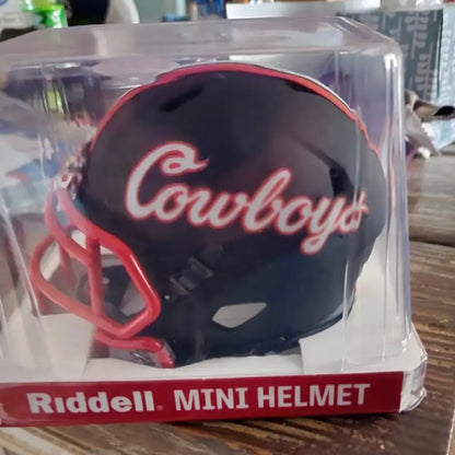 Oklahoma State Cowboys NCAA Mini Speed Football Helmet Matte Black- NCAA Break4Sports & Collectibles, LLC