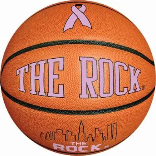 The Rock "Pink Ribbon" Basketball for Game Play Composite Leather MCI SPORTS