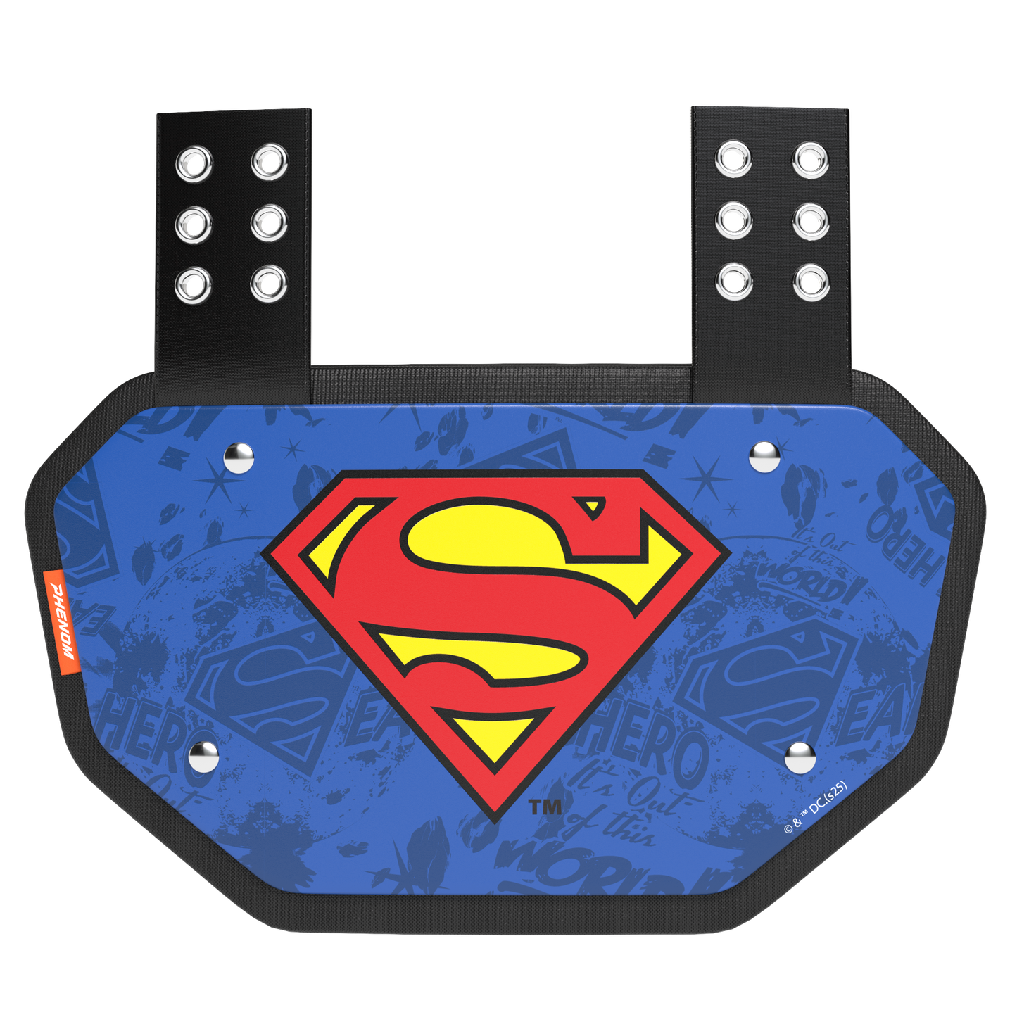 Phenom Elite Football Back Plate - Superman Phenom Elite Brand