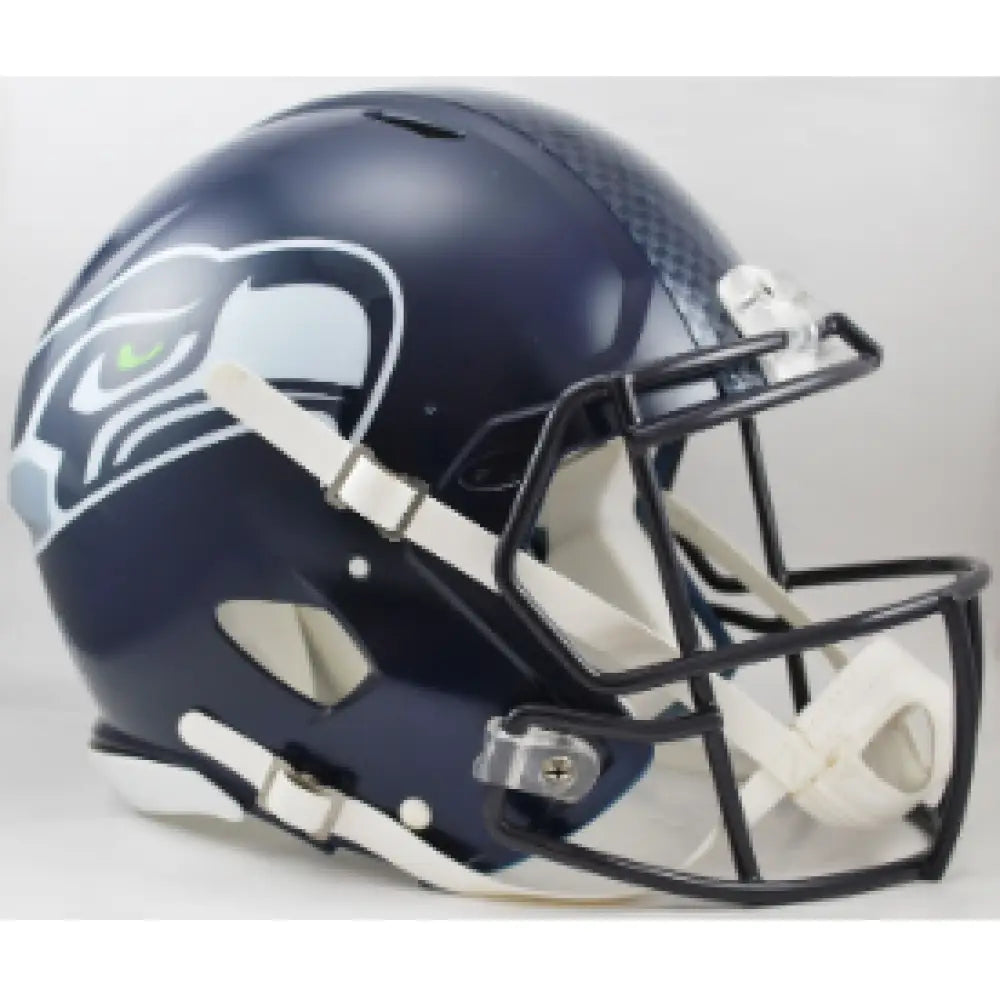 Seattle Seahawks Full Size Authentic Speed Football Helmet Matte Navy - NFL Break4Sports & Collectibles, LLC