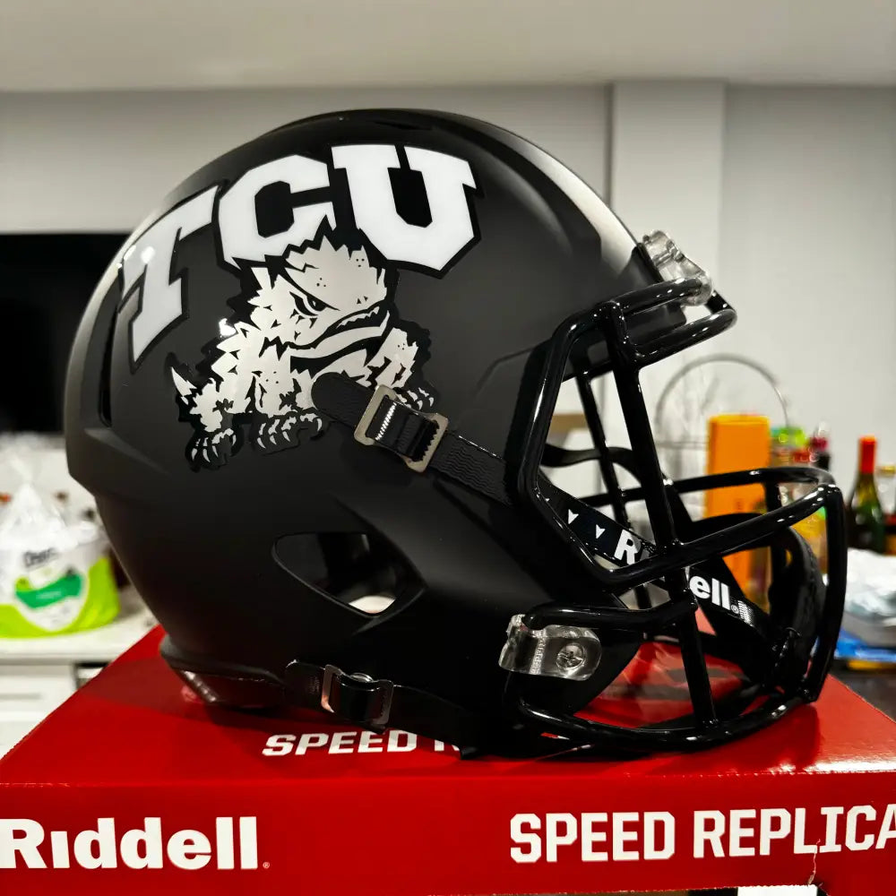 TCU Horned Frogs Full Size Speed Replica Football Helmet Matte Black - NCAA Break4Sports & Collectibles, LLC