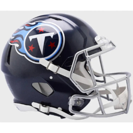 Tennessee Titans Full Size Authentic Revolution Speed Football Helmet Satin Navy Metallic - NFL Break4Sports & Collectibles, LLC