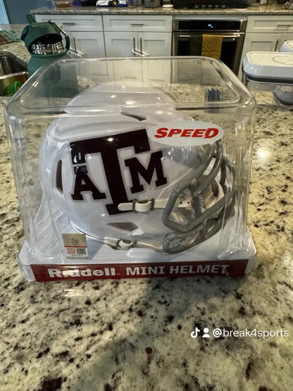 Texas A&M Aggies NCAA Mini Speed Football Helmet White Break4Sports & Collectibles, LLC