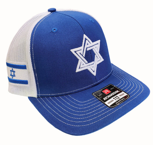 Trucker Mesh Hat with Embroidered Star of David Peligro Sports