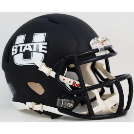 Utah State Aggies NCAA Mini Speed Football Helmet Matte Navy- NCAA Break4Sports & Collectibles, LLC