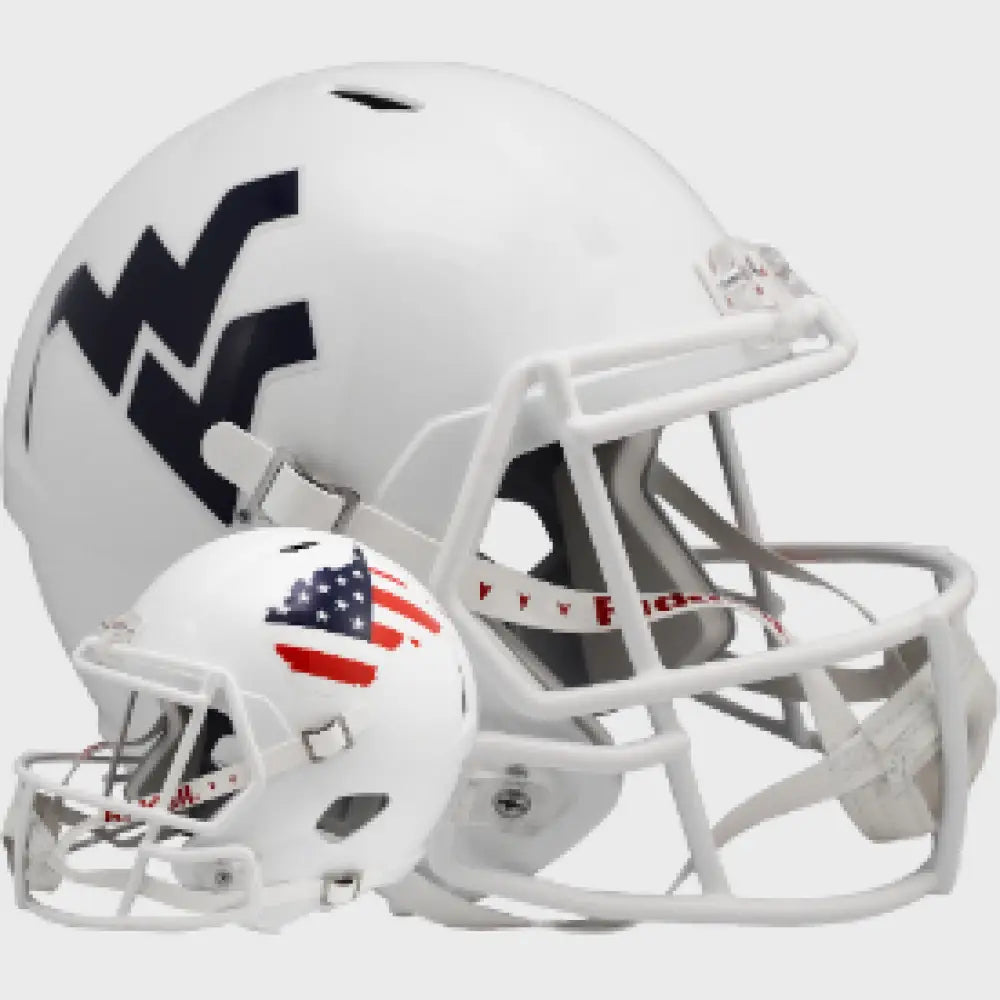 West Virginia Mountaineers Full Size Speed Replica Football Helmet Stars and Stripes NCAA Break4Sports & Collectibles, LLC