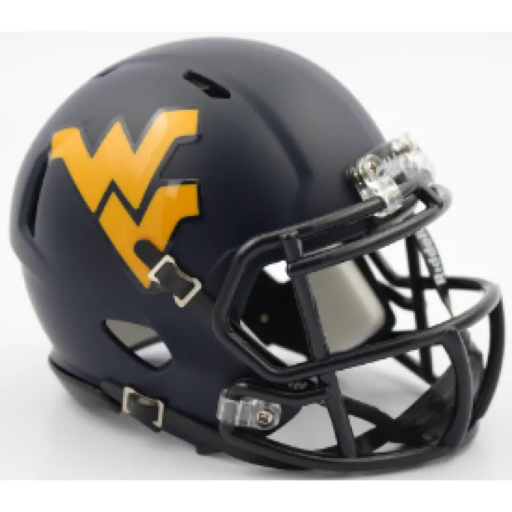West Virginia Mountaineers NCAA Mini Speed Football Helmet Satin Navy Break4Sports & Collectibles, LLC